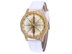 Reloj De Pulsera Unisex Zhoulianfa Con Diseño De Brújula Y Correa De Mezclilla Blanca.