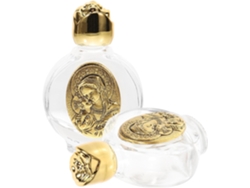 Botellas Decorativas Vidrio Relieve Dorado 2 Piezas Portátiles Reutilizables Elegantes Frascos Bendita Aceite