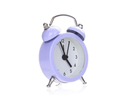 2026-reloj Despertador De Metal Inoxidable Con Campanas Gemelas Silencioso Y Luz Nocturna Qvh Morado