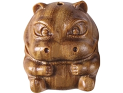 Amuleto Hipopótamo Madera Marrón Escultura Ligera Portátil Decoración Adorno Único Adecuado Diversos Espacios