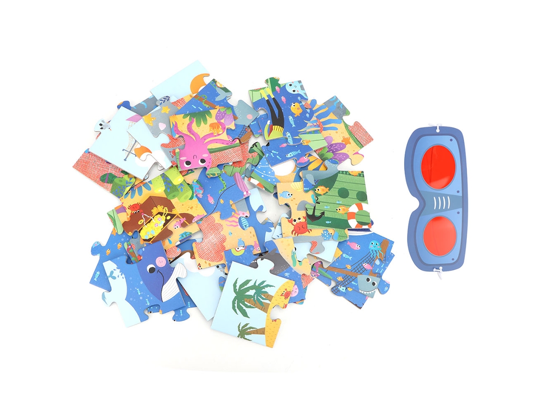 Juego De Bloques De Construcción Puzzle Bosque Oceánico Cartoons Con Gafas Infrarrojas Juguete Educativo Para Niños