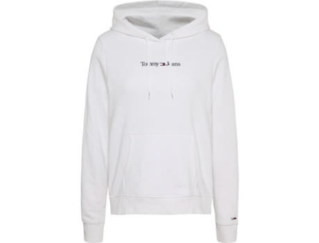 Sudadera con Capucha TOMMY JEANS Reg Serif Linear Blanco (XL)