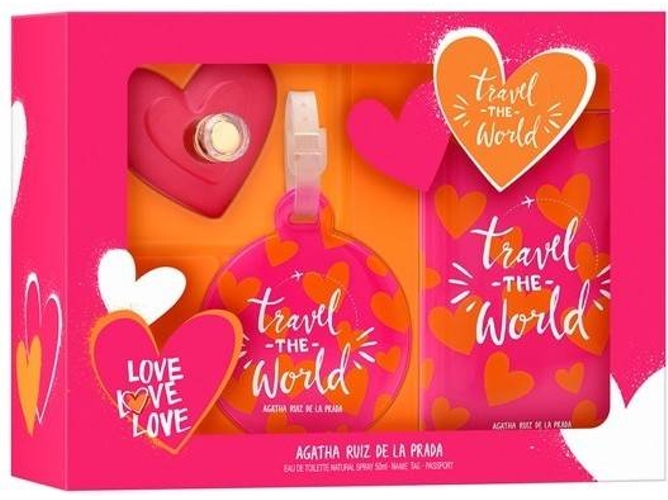 Cofre AGATHA RUIZ DE LA PRADA Love Love Love 50 ml + Inditificador Viaje + Portapasaporte