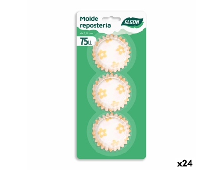 Moldes para Magdalenas ALGON Flor Amarilla Desechables (24 Unidades)