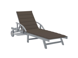 Tumbona Lounger de Jardín con Cojín Madera de Acacia Maciza