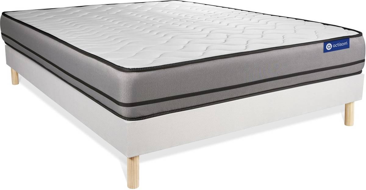 Conjunto de Somier Blanco + Colchón ACTISOM Actilatex Night (150x190 cm - Látex)