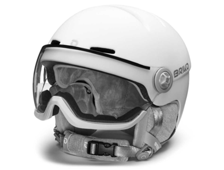 Casco BRIKO Capacete Blenda Visor Photochromatic Branco L