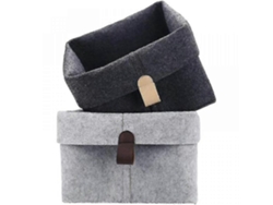 Cesta de fieltro para guardar objetos: un práctico y elegante organizador para el hogar.