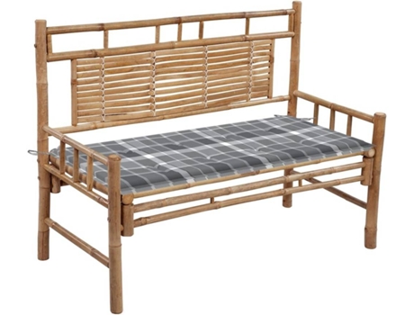 Banco de jardín VIDAXL Gris Bambú (120x55x90 cm)