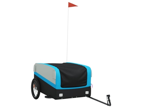 Remolque para bicicleta hierro VIDAXL negro y azul (45 kg)