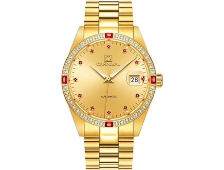 VEANXIN Reloj mecánico luminoso automático analógico para hombre-Oro