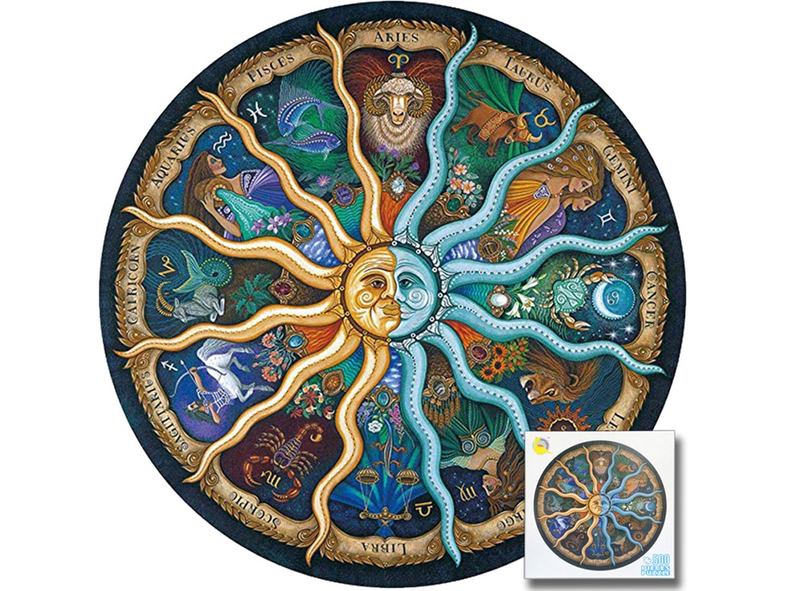 Rompecabezas circular ATS de 500 piezas, juego de rompecabezas para armar uno mismo, regalo de cumpleaños.