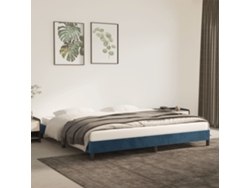Estructura Cama Sin Colchón Terciopelo Azul Oscuro 200x200 Cm