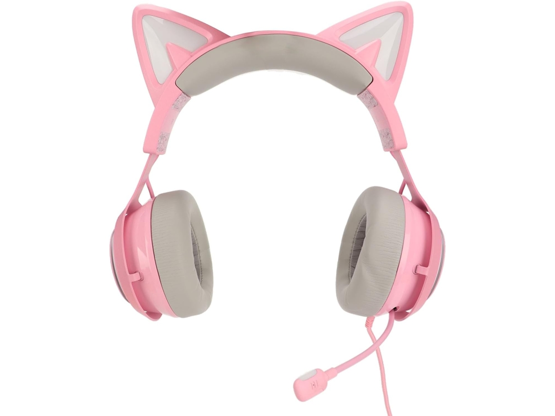 Adorables Auriculares Para Juegos Con Orejas De Gato, 3 Efectos De Sonido Y Micrófono.
