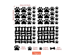 Pegatinas de huellas de perro, 76 piezas, decoración de habitación para perros RNEMITERY