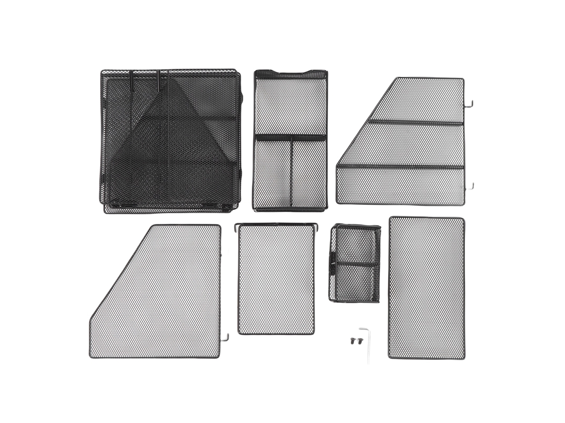 Organizador De Escritorio Mesh De Metal Con Cajón Y Portaminas 2 Secciones 3 Niveles