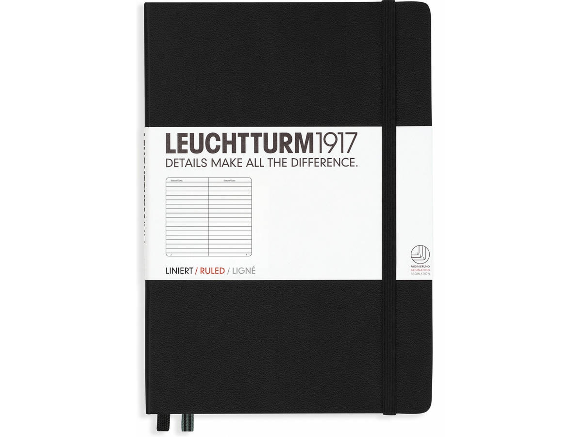 Cuarderno LEUCHTTURM 300612 (A5 - Pautado - 21x15x2cm - Negro)
