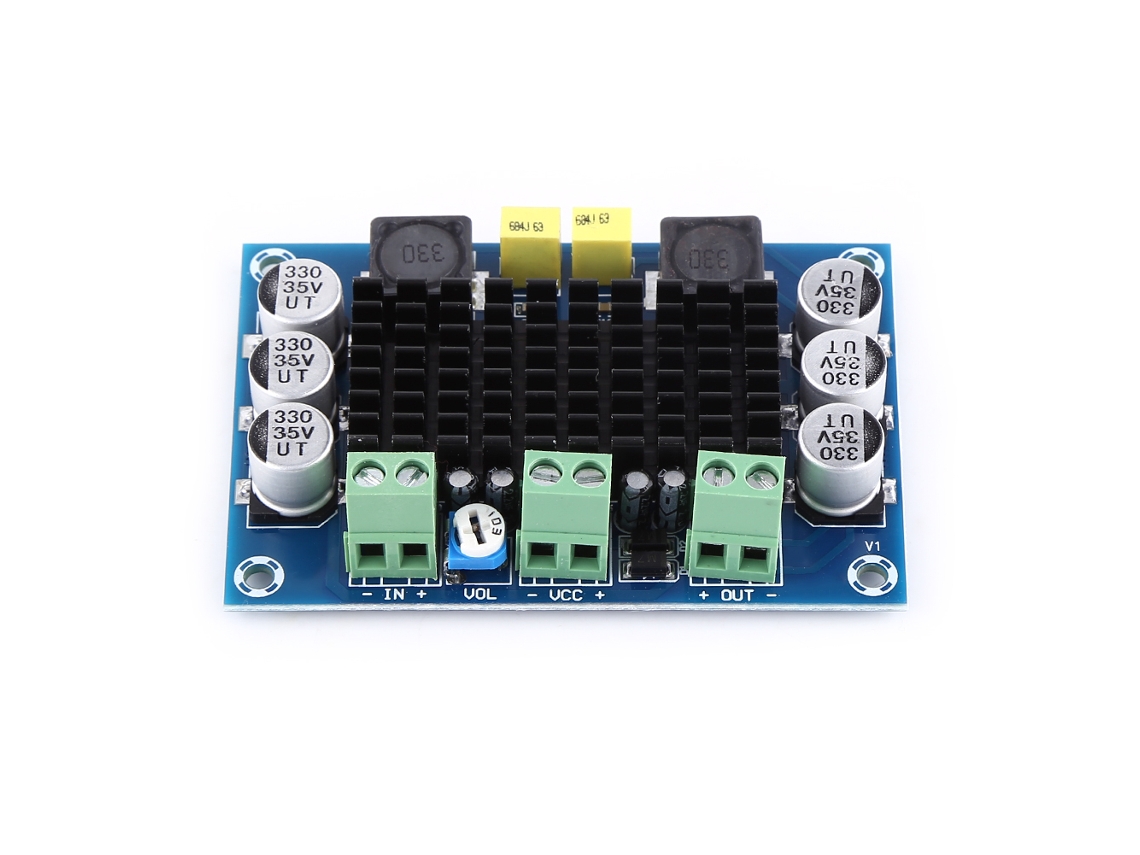Módulo De Placa Amplificadora De Audio Digital, 1 Canal, 100 W, Cc 12v-26v Con Protecciones.