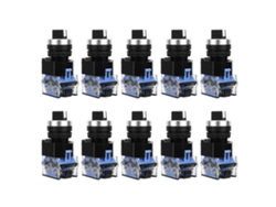 2026velora-10pcs Interruptor Rotativo Selector De 3 Posiciones Bem38-20x/33 22mm Auto Reset Momentáneo