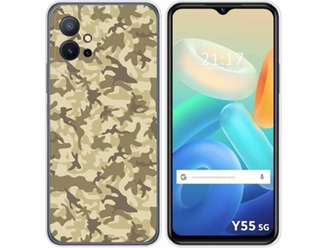 Carcasa para Vivo Y55 5G TUMUNDOSMARTPHONE Dibujos Sand Camuflaje Multicolor