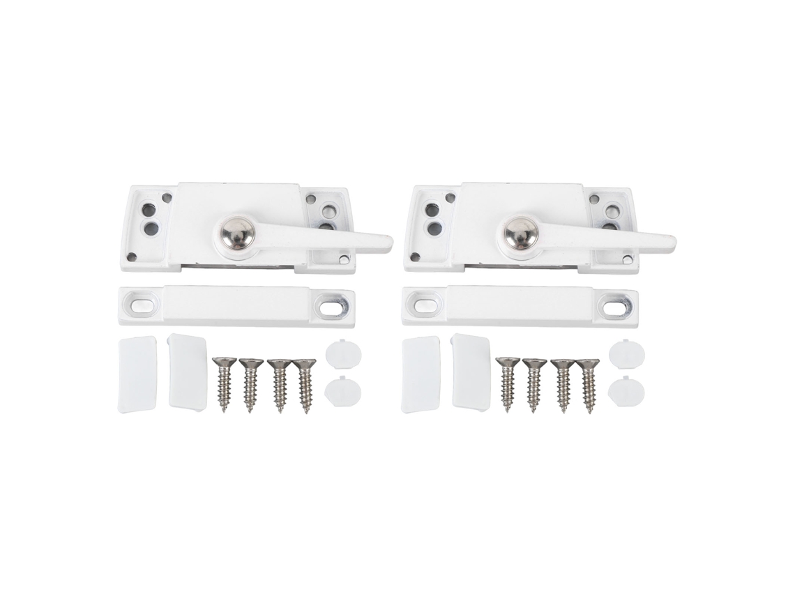 Cerradura para ventana corrediza, aleación de zinc, blanca, 2 juegos