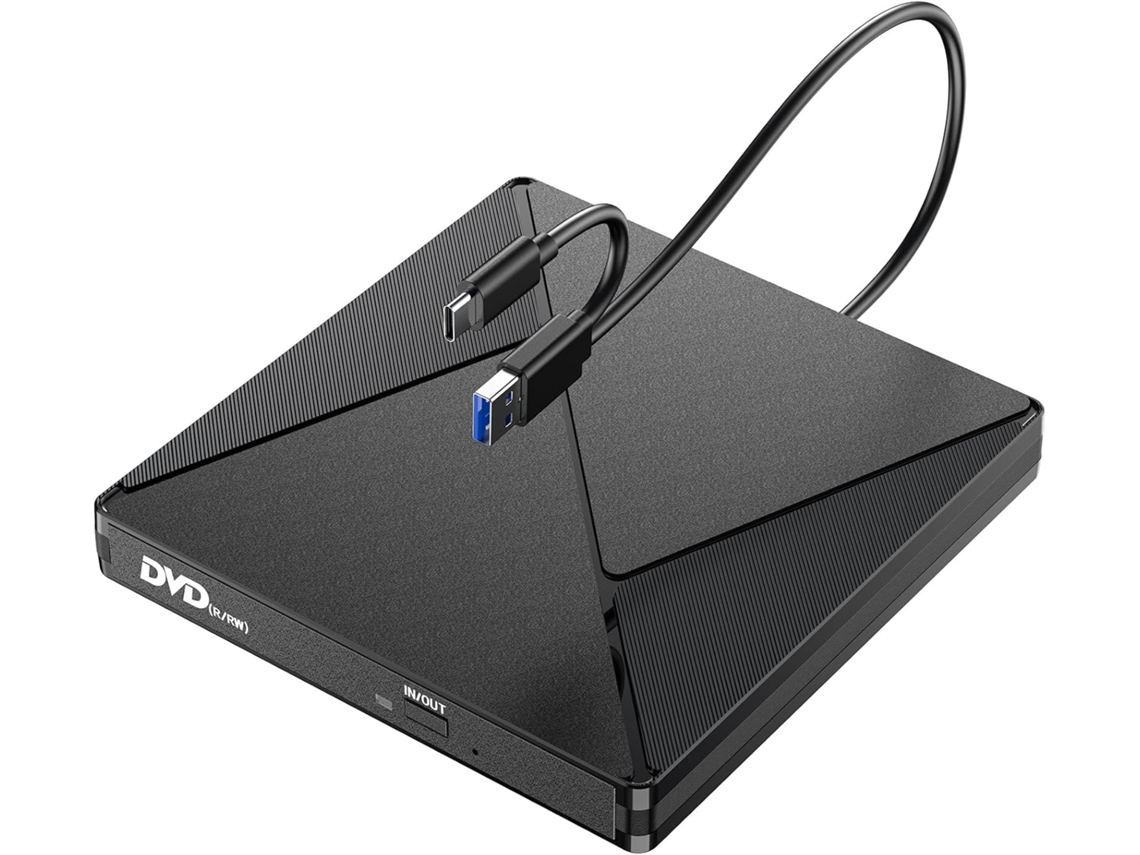 Unidad de CD/DVD externa Zruxe A-023D 6 en 1, grabadora de CD USB portátil, unidad ROM para computadora portátil