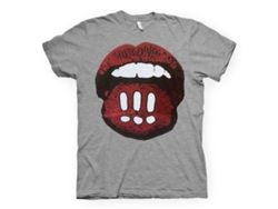 Camiseta gris con estampado de boca, modelo Rockstone, unisex, para adultos, superventas, talla: L.