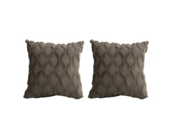 Juego De 2 Fundas De Almohada Bohemias De Felpa Lisa, 50 X 50 Cm
