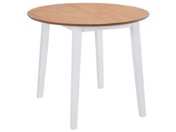 Mesa de comedor redonda con hojas plegables en MDF blanco, DKD HOME DECOR