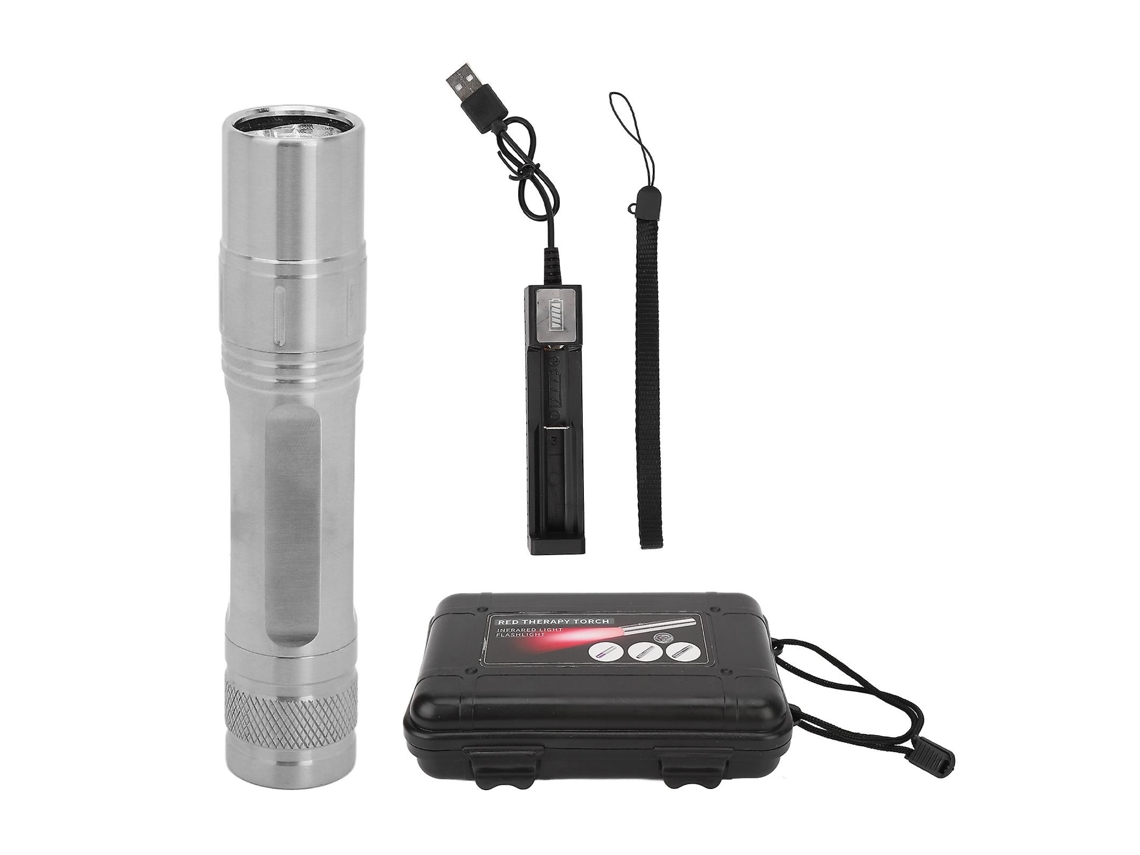 Linterna terapéutica LED roja recargable, dispositivo portátil de terapia infrarroja de 630 nm, 660 nm y 850 nm para hombres y mujeres