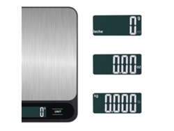 Báscula electrónica para alimentos MDUG, de acero inoxidable, para repostería (10 kg, 1 g)