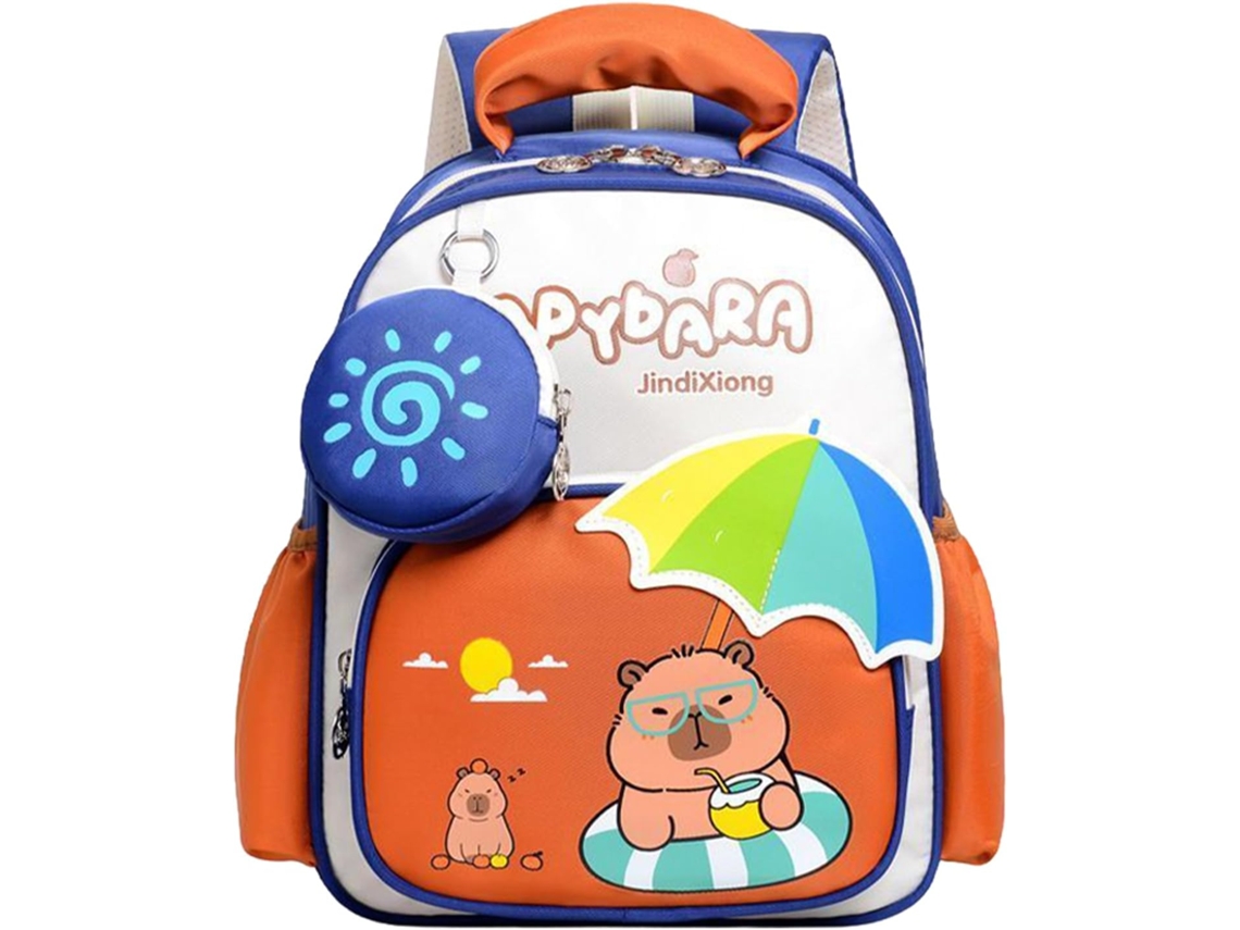 Excelente organizador para mochilas infantiles y de niños mayores, mochila escolar Capybara.