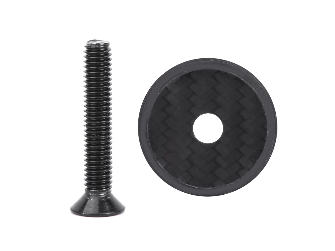 Tapón De Manillar De Fibra De Carbono Con Tornillo Para Bicicletas De Montaña