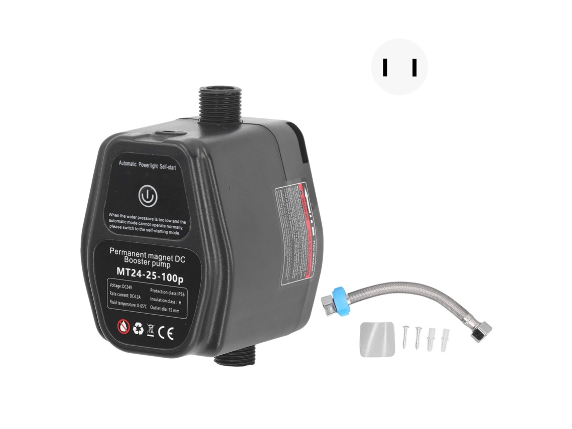 Bomba Boost De Motor Dc Sin Escobillas Automáticas 100w 24v, Para Riego Casero, Enchufe Us, Color Negro.