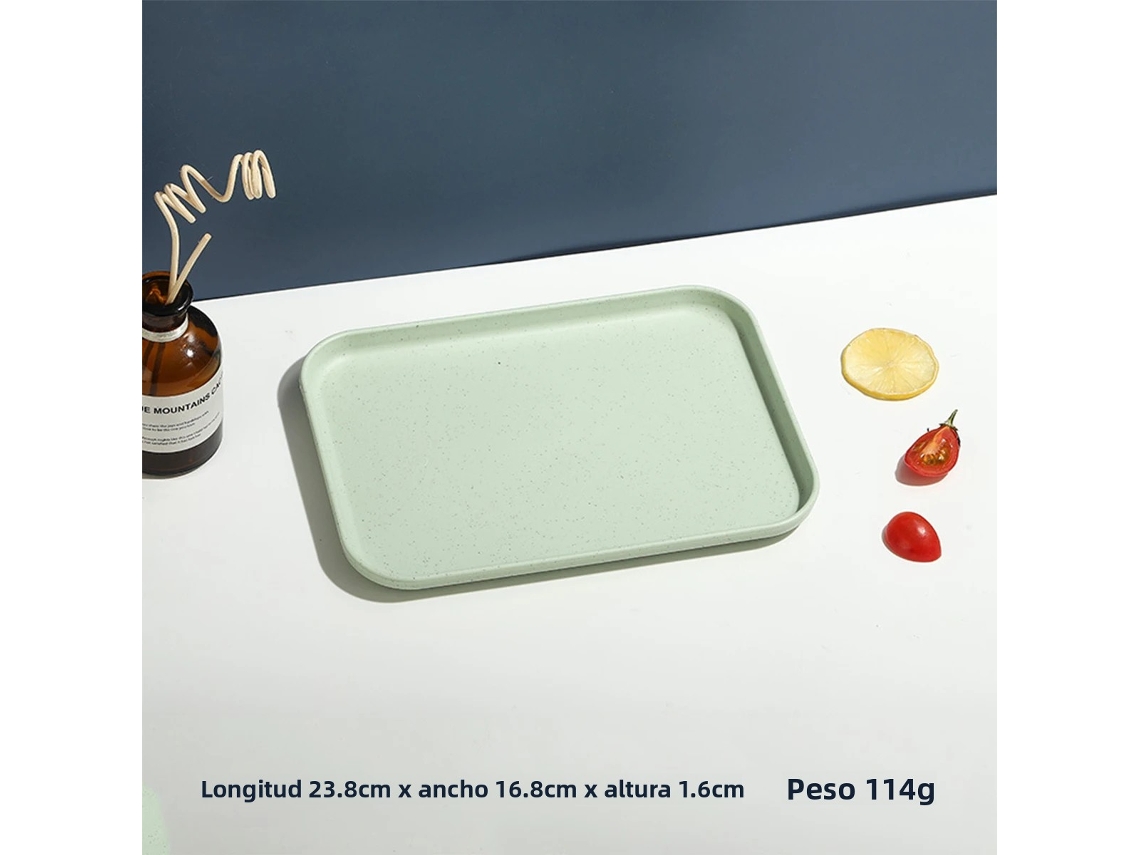 (verde S) Bandeja De Plástico Rectangular Para Restaurantes Y Hogares, Utilizada Para Contener Té Y Vasos.