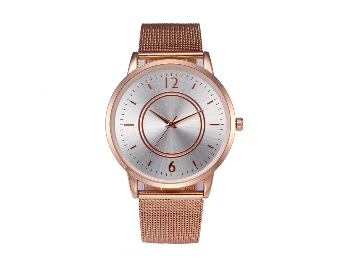 Reloj De Pulsera Analógico De Cuarzo Casual Clásico Simples Para Mujer Y Hombre (oro Rosa)