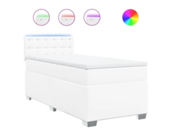 Maison Exclusive - Cama Box Spring Con Colchón Cuero Sintético Blanco 80x200 Cm
