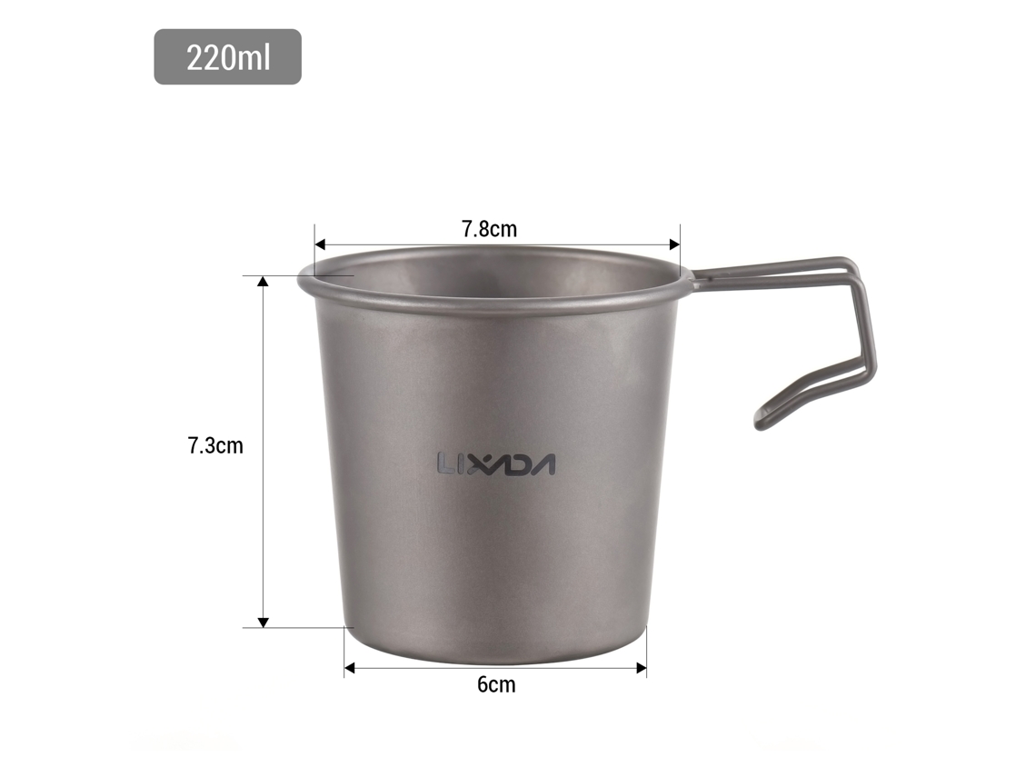 Taza De Camping De Titanio De 220 Ml Sierra, Taza Ligera Para Camping, Senderismo Y Actividades Al Aire Libre.