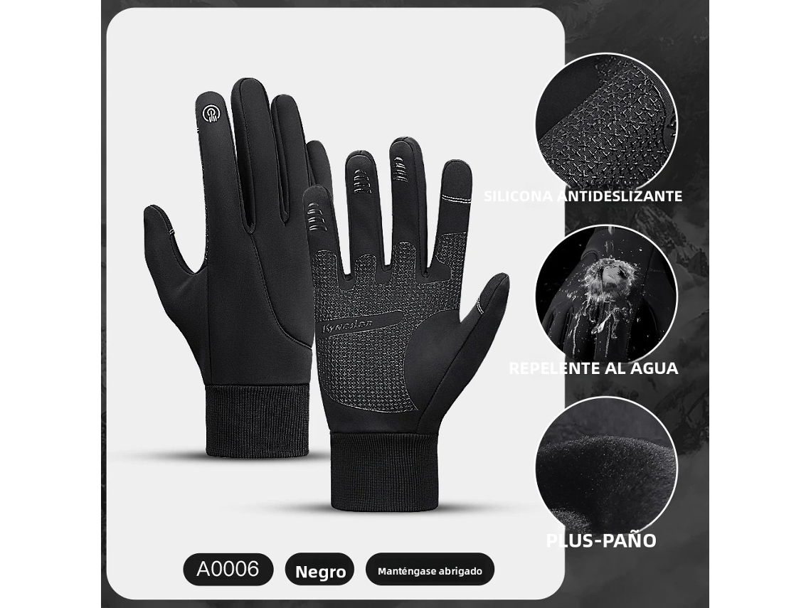 Guantes de ciclismo unisex MDUG con pantalla táctil, estilo de medio dedo, cálidos para actividades al aire libre (Negro M)