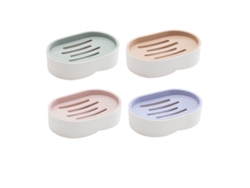Juego de 4 jaboneras con desagüe PP 13×8,5×3,5 cm Dureforward