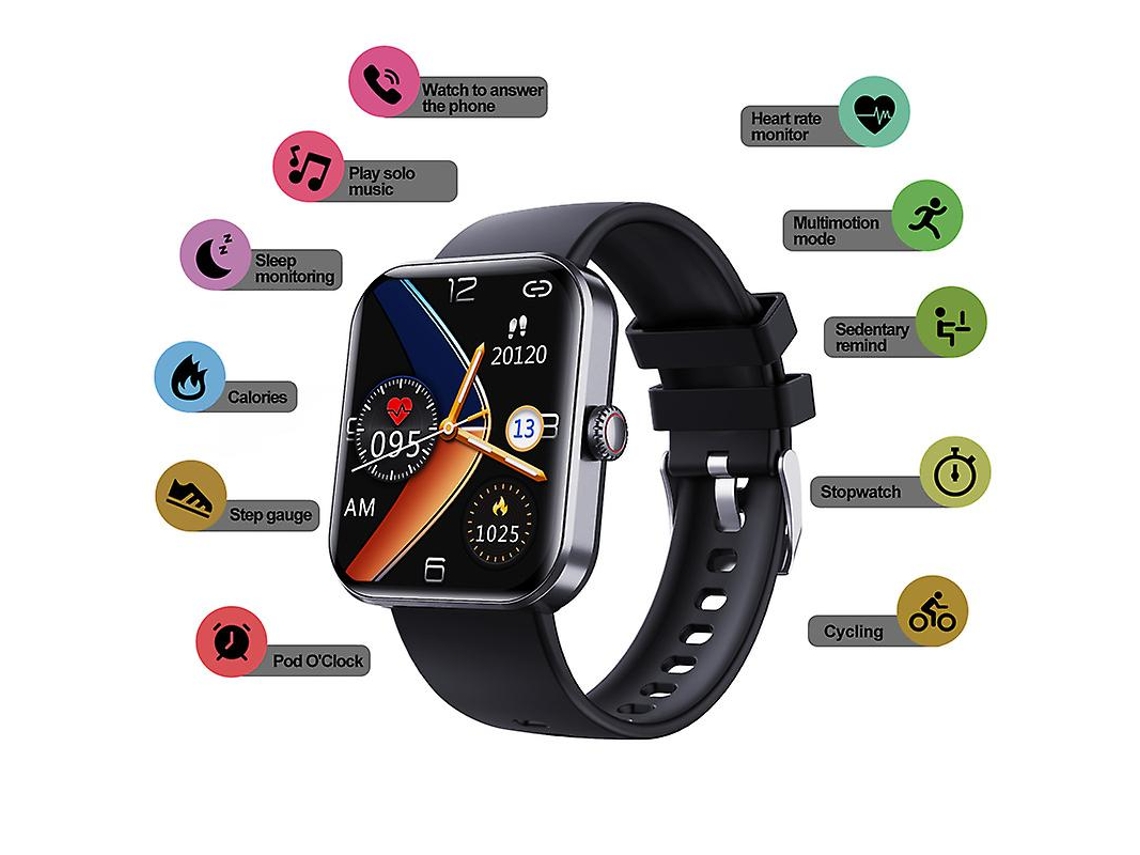 Reloj inteligente Ly Ebike con monitor de glucosa en sangre, temperatura, salud, deporte, resistente al agua
