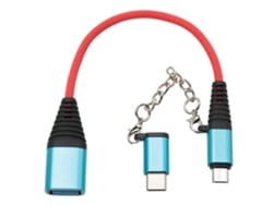 Cable Otg 2 En 1 Type C Micro Usb 2.0 De Carga Rápida Para Teléfono Móvil Azul