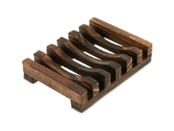 Jabonera Rectangular De Madera Hecha A Mano Para Baño Con Drenaje Natural.