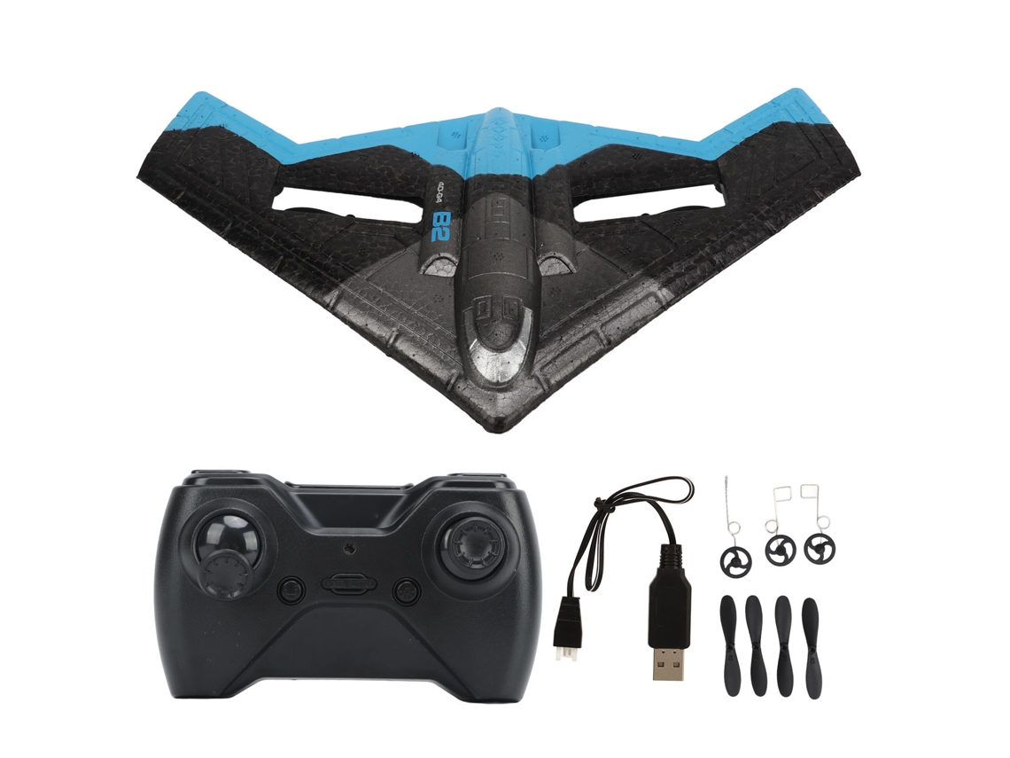 Avión De Juguete Planeador Con Control Remoto De 2.4 Ghz, Resistente A Golpes, Para Niños, Azul, Con 1 Batería.