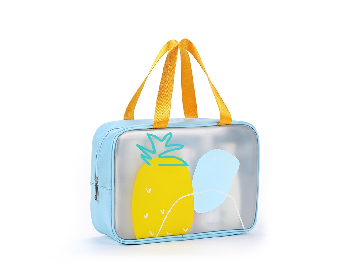 Necessaire Grande Com Separação De Líquidos E Líquidos, Tamanho Médio Chrui (azul Abacaxi)
