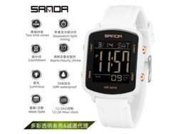 Reloj Electrónico Multifuncional Cuadrado Transparente Con Cuenta Regresiva Y Alarma Luminosa (oro Rosa Blanco)