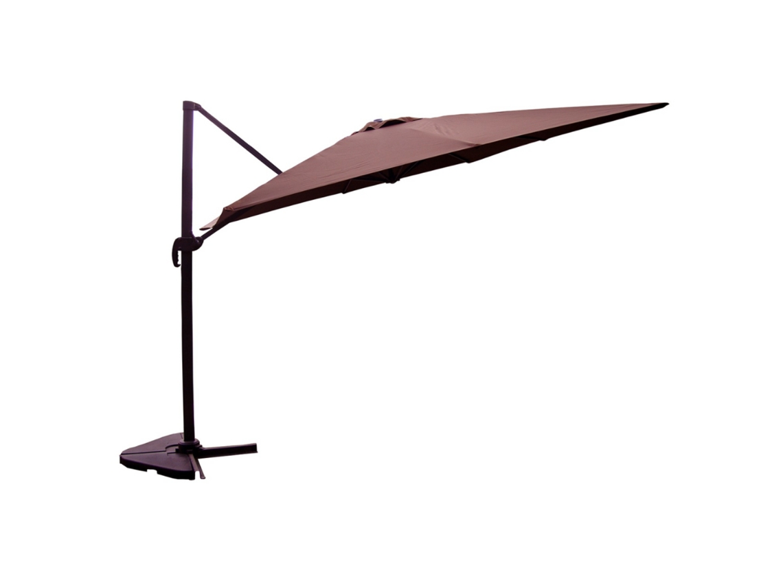 Palatino Sombrilla  Marrón Desplazada Cuadrada 3 X 3 M Giratoria 360