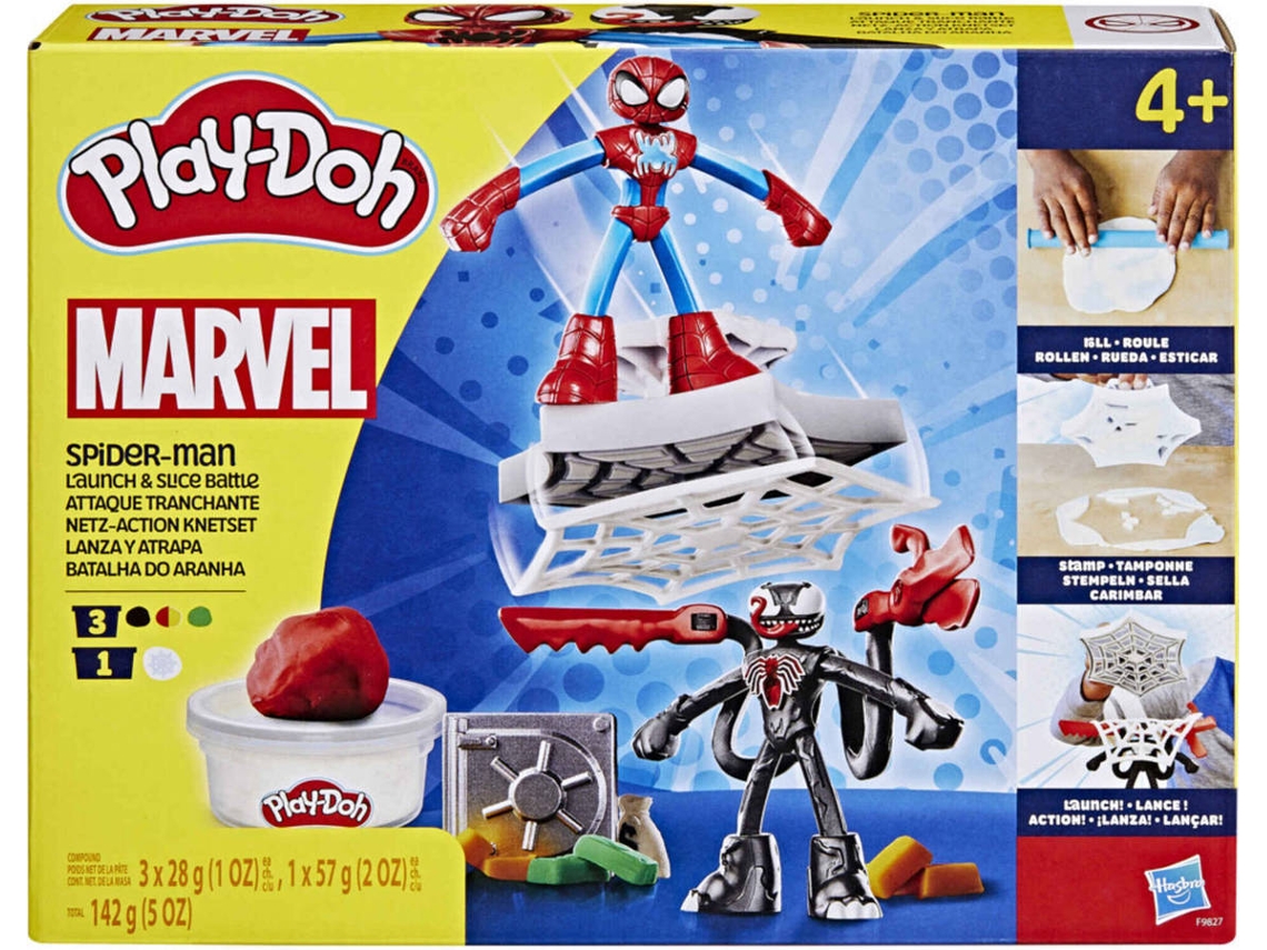 Plastilina PLAY-DOH Marvel Spiderman Launch and Slice (Edad Mínima Recomendada: 3 años)
