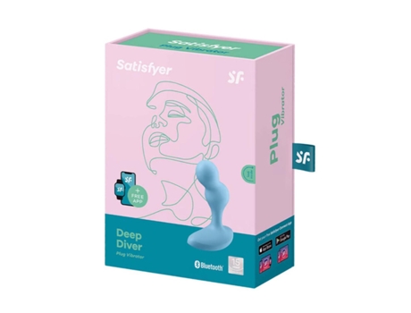 Estimulador SATISFYER Deep Diver Plug Vibrador (Azul - 1 Unidad)