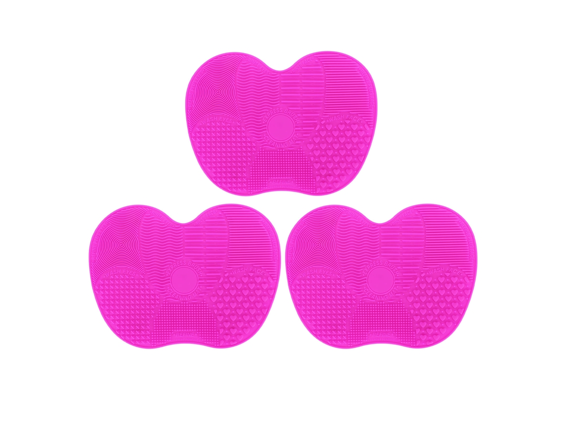Juego De 3 Alfombrillas De Silicona Para Limpiar Brochas De Maquillaje Con Diferentes Protuberancias Para Todo Tipo De Brochas Y Esponjas.